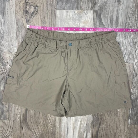Columbia Sandy River Cargo Shorts Large 6L 6" Inseam Tan Nylon Hiking Outdoor - Picture 7 of 9